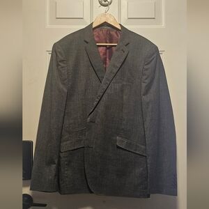 Primark Men's Charcoal Single-Breasted Textured Suit Blazer